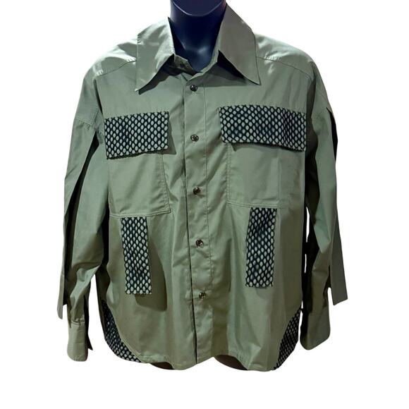 Lees Olive Green Black long sleeve top lagenlook trendy unique Art to Wear - Picture 1 of 6